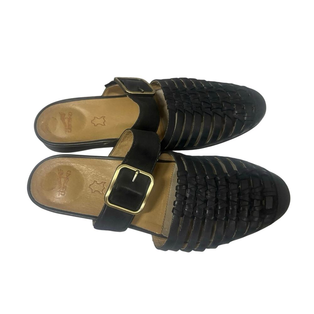 Dansko Leilani Black Woven Leather Mule Sandals Women EU 41 US 10.5-11